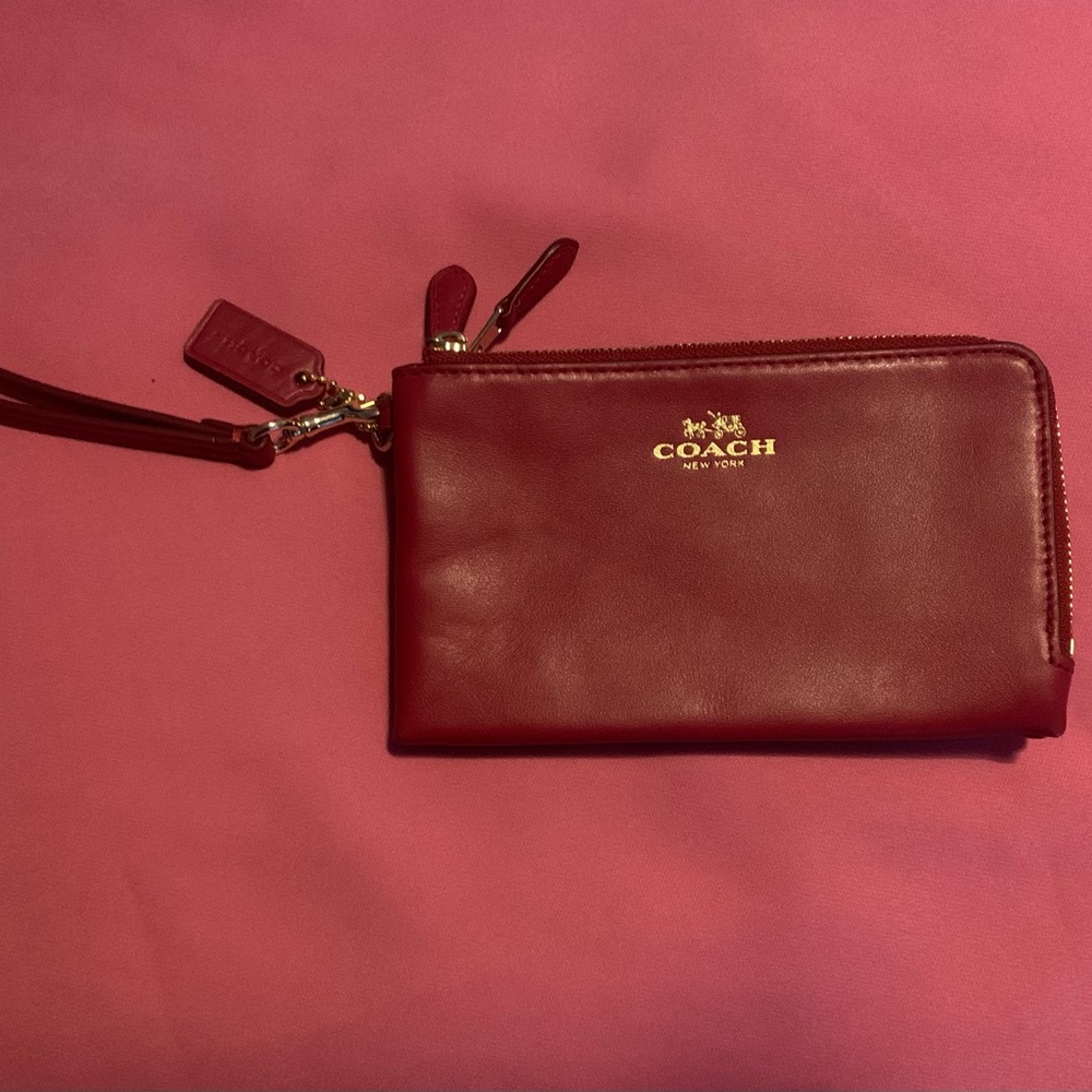 Coach Red Leather Wristlet